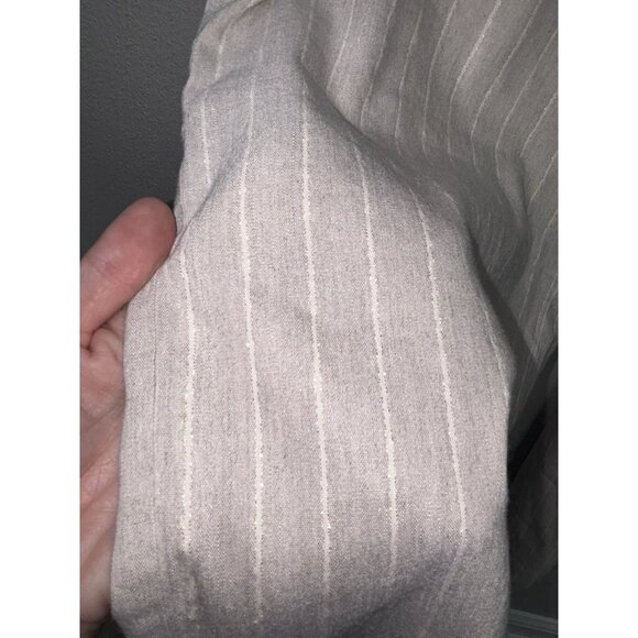 Chicos Linen Blend Metallic Stripe Pants 2.5 US 14 Beige White Straight Pull On - Picture 4 of 7